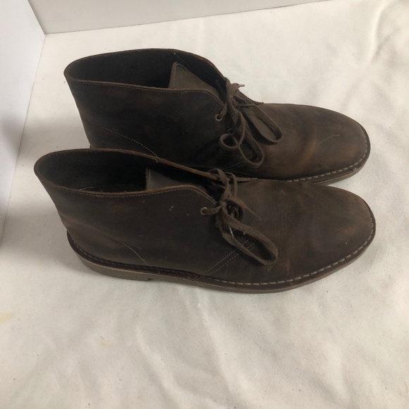 Clark  Brown Buckskin Distressed Leather Boots - 42 - Picture 1 of 5